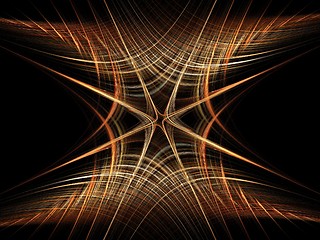 Image showing Orange star 3D light fractal