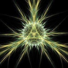 Image showing Intricate yellow fractal abstract