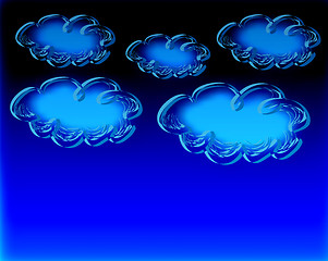 Image showing Hand drawing sky with clouds