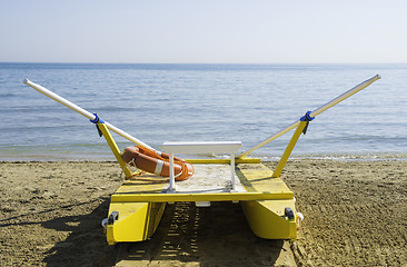 Image showing Lifeboat on the beach