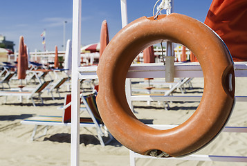 Image showing Safety equipment on the beach