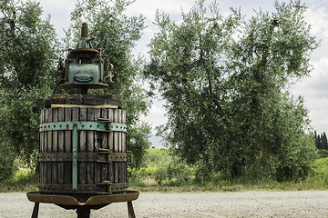 Image showing Vinatge olive press