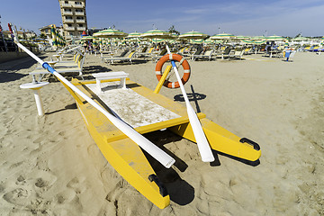 Image showing Lifeboat on the beach