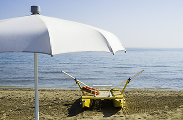 Image showing Lifeboat on the beach