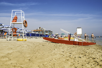 Image showing Safety equipment on the beach