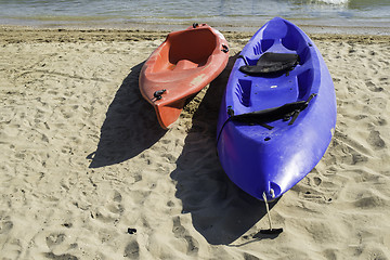 Image showing Lifeboat on the beach