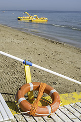 Image showing Lifeboat on the beach