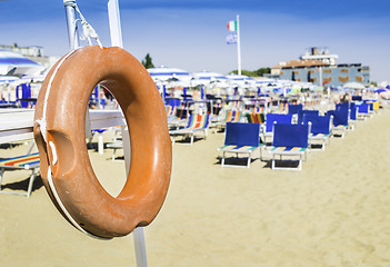 Image showing Safety equipment on the beach