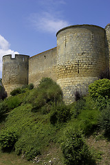 Image showing Castle walls montreuil-bellay loire valley france