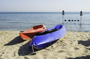 Image showing Lifeboat on the beach