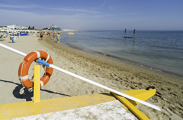 Image showing Lifeboat on the beach