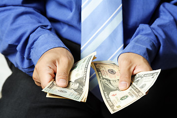 Image showing Businessman and money