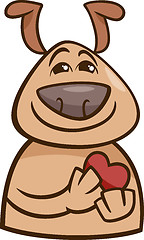 Image showing dog in love cartoon illustration
