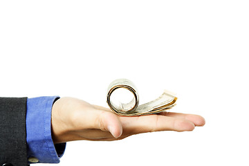 Image showing Businessman with cash on hand