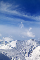 Image showing View on off-piste snowy slope