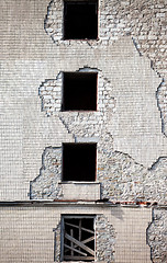 Image showing Brick wall of old destroyed house