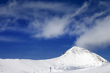 Image showing Ski resort at sun winter day