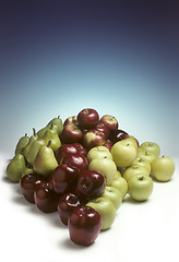Image showing Pile of apples and pears