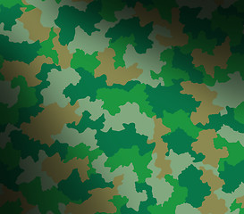 Image showing Green camouflage pattern lit diagonally