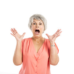 Image showing Surprised old woman