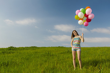 Image showing Girl with Ballons