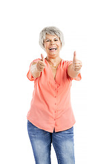 Image showing Positive old woman