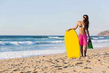 Image showing Female bodyboarder