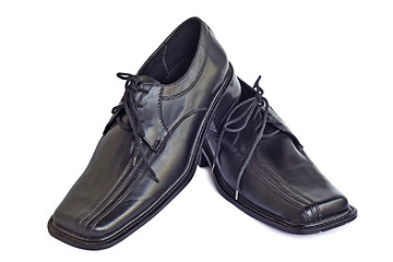 Image showing Man's shoes of black color on a white background.