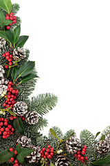 Image showing Traditional Christmas Floral Border