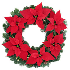 Image showing Poinsettia Flower Wreath