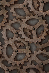 Image showing Distressed industrial metal gears