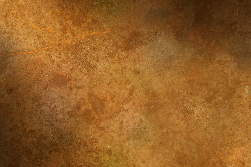 Image showing Grungy distressed rusty surface lit diagonally