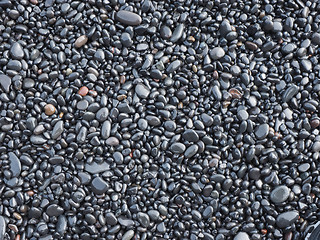 Image showing black rock pebbles mineral stones background