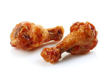 Image showing fried chicken wings with sweet chili sauce