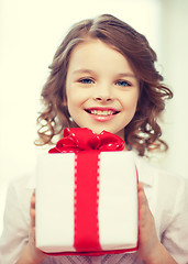 Image showing girl with gift box