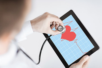 Image showing doctor listening to heart beat