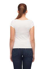 Image showing young woman in blank white t-shirt