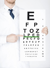 Image showing male ophthalmologist with eye chart