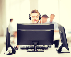 Image showing friendly female helpline operator