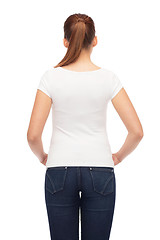 Image showing young woman in blank white t-shirt