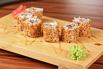 Image showing sesame sushi rolls