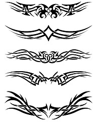 Image showing Set tribal tattoos