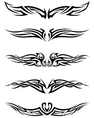 Image showing Set tribal tattoos