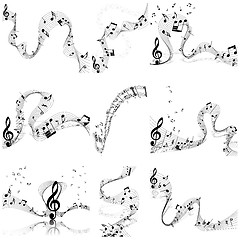 Image showing Musical notes staff set