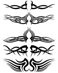 Image showing Set tribal tattoos