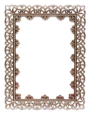 Image showing An empty metal frame isolated on white