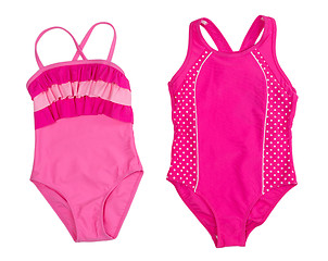 Image showing Two pink baby swimsuit