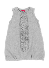 Image showing Gray baby cotton sleeveless dress with frill.