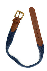 Image showing Combination of leather and fabric belt