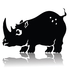 Image showing silhouette of rhinoceros